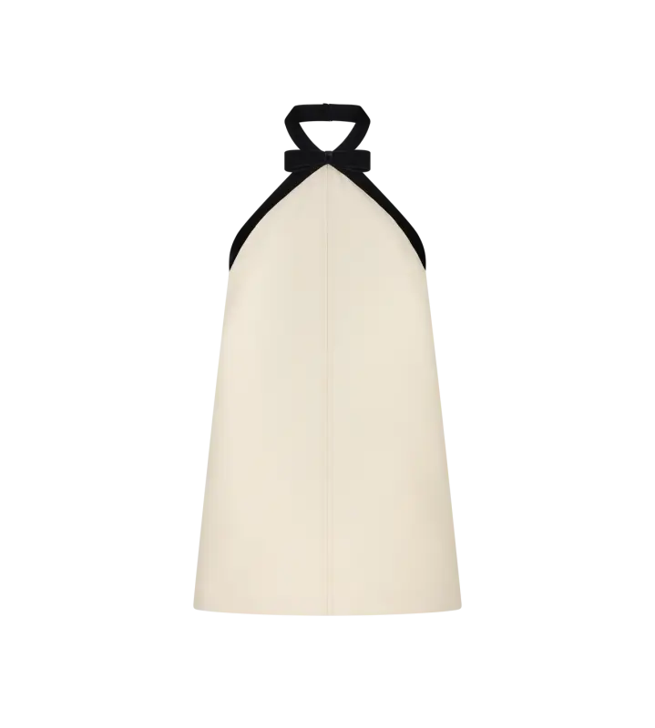 MINI COCKTAIL DRESS WITH BOW DETAIL ECRU online